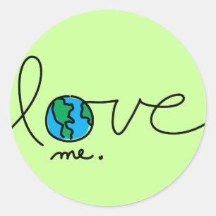 Sticker Rond Aimer la planète Terre