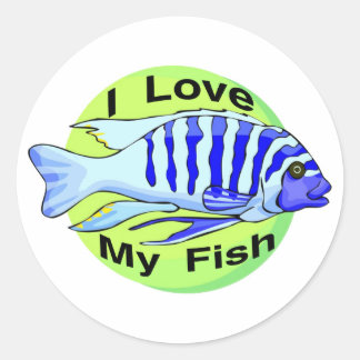 Sticker Rond Aimer mon poisson