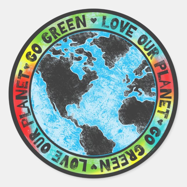 Sticker Rond Aimer notre planète Devenez écolo (Devant)