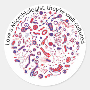 Sticker Rond Aimer un microbiologiste