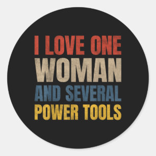 Sticker Rond Aimer une femme et plusieurs outils électriques dr