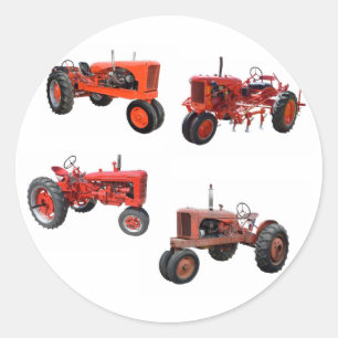 Sticker Rond Aimez Ces Vieux Tracteurs Rouges