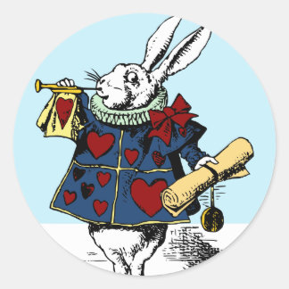 Sticker Rond Aimez le lapin blanc Alice au pays des merveilles