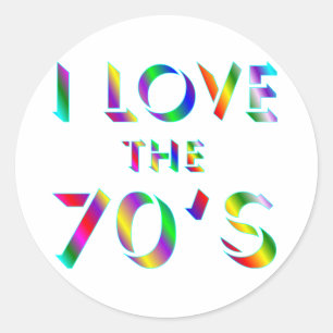 Sticker Rond Aimez les années 70