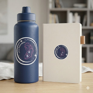 Sticker Rond Aimez-les tous les deux Pour la vie Mère enceinte 