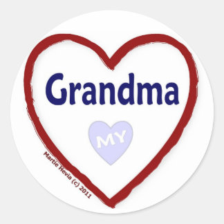 Sticker Rond Aimez ma grand-mère