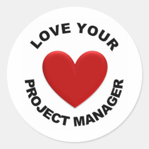 Sticker Rond Aimez votre chef de projet