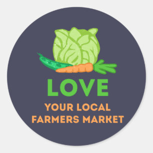 Sticker Rond Aimez votre marché agricole local