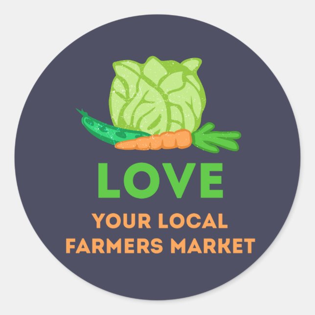 Sticker Rond Aimez votre marché agricole local (Devant)