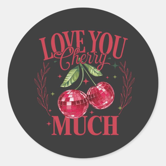 Sticker Rond Aimez-vous beaucoup Cherry (Devant)