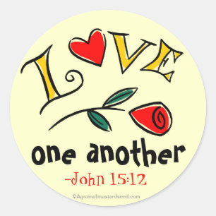 Sticker Rond Aimez-vous les citations bibliques