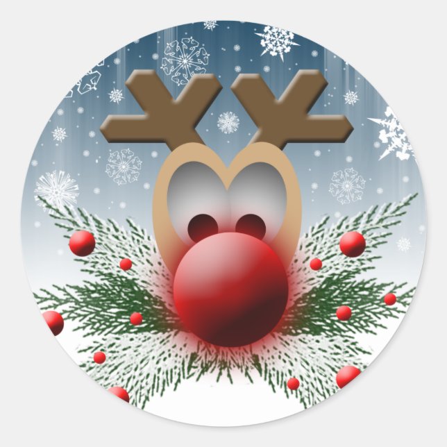 Sticker Rond Ainsi Il Glisse Noël Noël Noël Rennes (Devant)