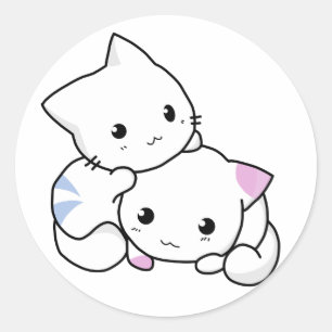 Sticker Rond Ainsi Kawaii