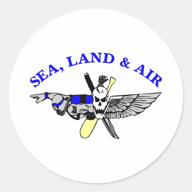 Sticker Rond Air terrestre de la mer blanche (Devant)