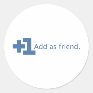 Sticker Rond Ajouter comme ami - Plus un (bleu)