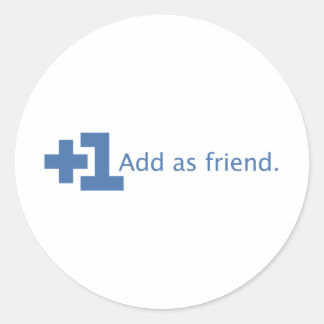 Sticker Rond Ajouter comme ami - Plus un (bleu)