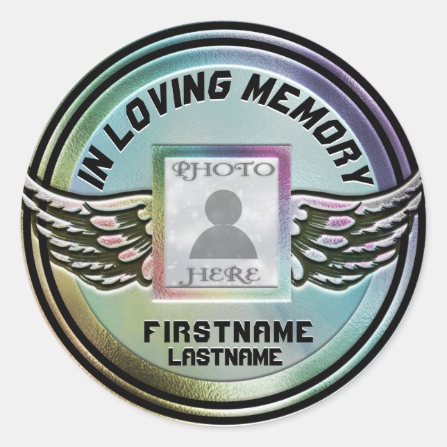 Sticker Rond Ajouter la photo Rainbow Memorial (Devant)