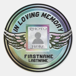Sticker Rond Ajouter la photo Rainbow Memorial