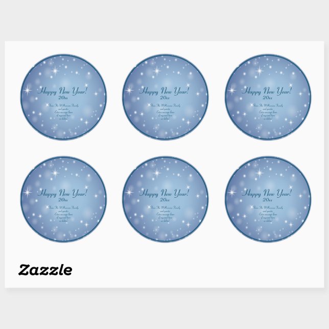 Sticker Rond Ajouter Nom de l'organisation familiale Bonne anné (Feuille)