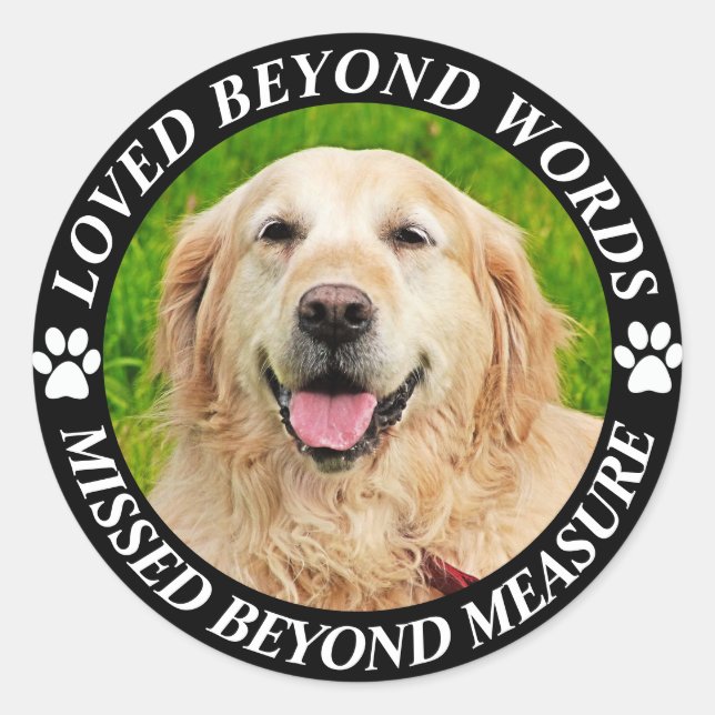 Sticker Rond Ajouter photo et nom Animaux de compagnie Memorial (Devant)