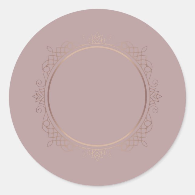 Sticker Rond Ajouter Texte Design Moderne Élégant Rose Gold Vie (Devant)