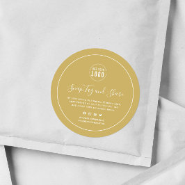 Sticker Rond Ajouter un logo Bordure blanche Snap et partager u