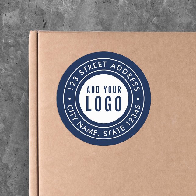 Sticker Rond Ajouter un logo Double bordure Couleur personnalis (Créateur téléchargé)