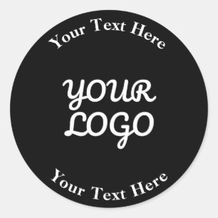 Sticker Rond Ajouter un logo modifiable noir et blanc Petite
