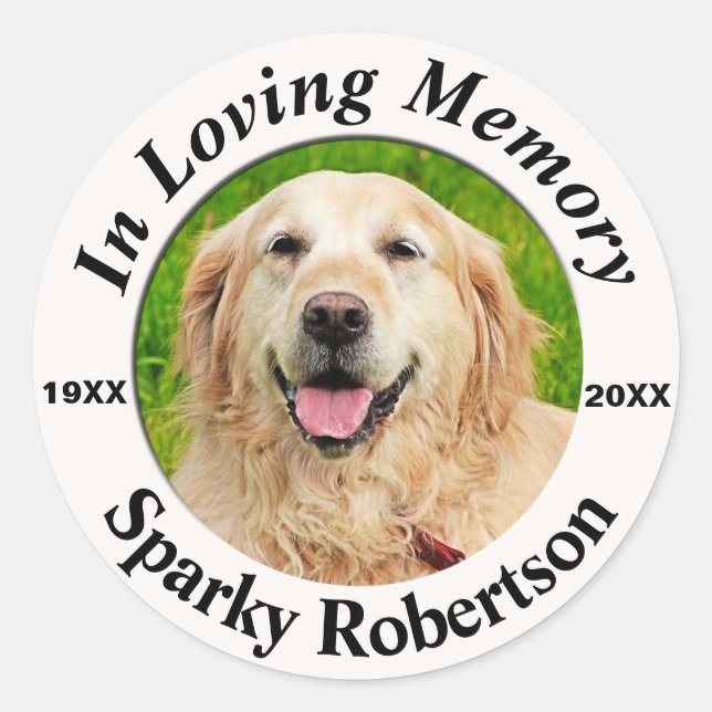 Sticker Rond Ajouter un mémorial photo pour animaux (Devant)