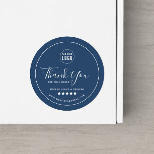 Sticker Rond Ajouter un Merci de logo Laisser un commentaire Co