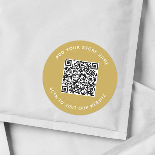 Sticker Rond Ajouter un nom et votre site Web QR Code Couleur p