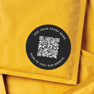 Sticker Rond Ajouter un nom et votre site Web QR Code Couleur p