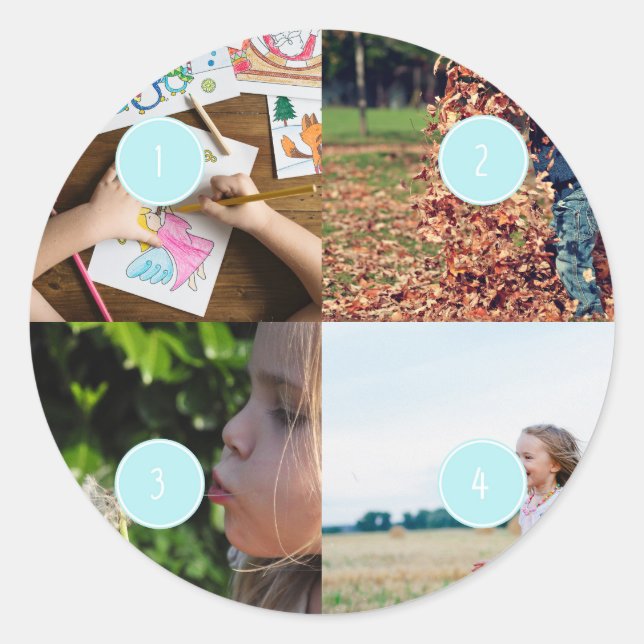 Sticker Rond Ajouter vos propres photos personnalisable 4 image (Devant)