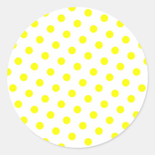 Sticker Rond Ajouter votre couleur préférée aux Pois jaunes