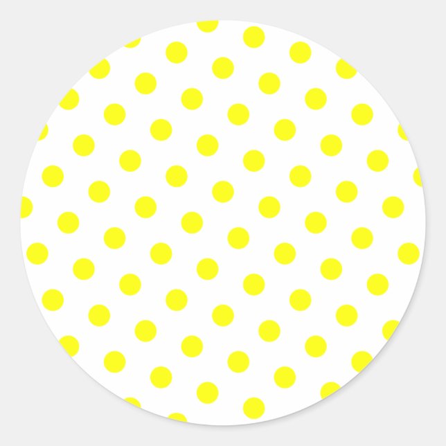 Sticker Rond Ajouter votre couleur préférée aux Pois jaunes (Devant)
