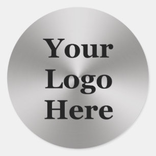 Sticker Rond Ajouter votre logo   Aspect métallique brossé arge