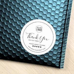 Sticker Rond Ajouter votre logo Black Border Merci Review
