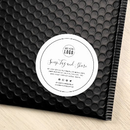 Sticker Rond Ajouter votre logo Black Border Snap et partager