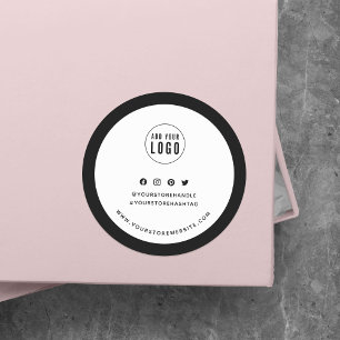 Sticker Rond Ajouter Votre Logo Bordure Personnalisée Social Me