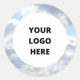Sticker Rond Ajouter votre logo Cloud
