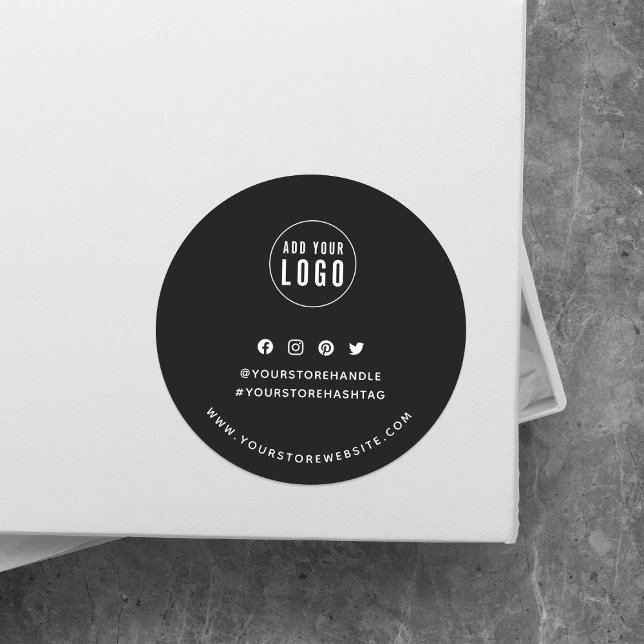 Sticker Rond Ajouter Votre Logo Médias Sociaux Personnalisé Mar (Créateur téléchargé)