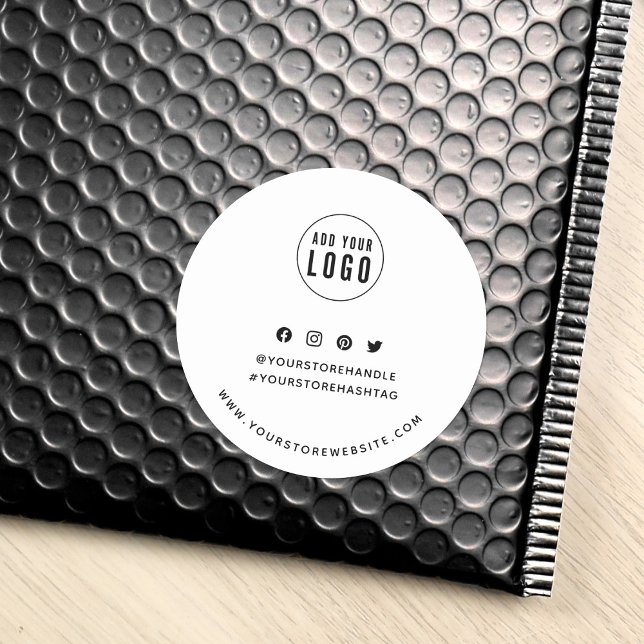 Sticker Rond Ajouter votre logo Social Media Branding (Créateur téléchargé)