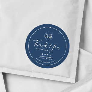 Sticker Rond Ajouter votre logo Social Media Merci Couleur pers