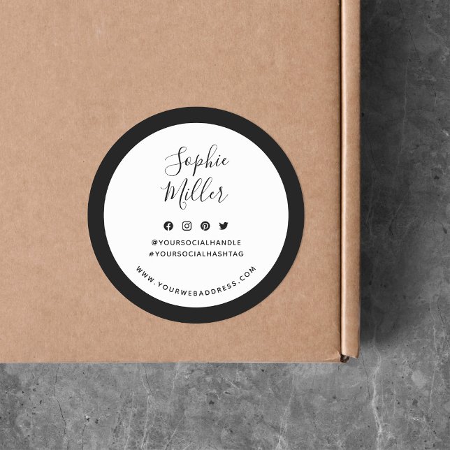 Sticker Rond Ajouter Votre Nom Bordure Personnalisée Marque De  (Créateur téléchargé)