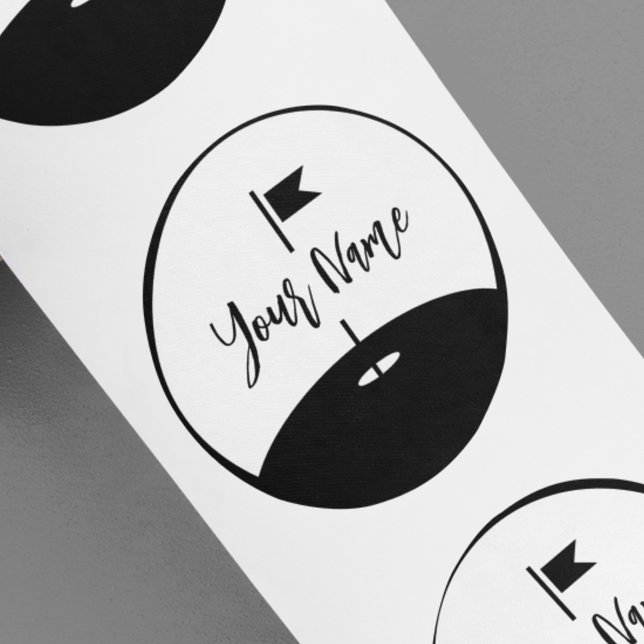 Sticker Rond Ajouter Votre Nom Golf (Créateur téléchargé)