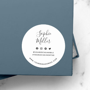 Sticker Rond Ajouter votre nom Social Media Branding