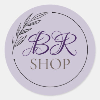 Sticker Rond ajouter votre propre logo Business | violet