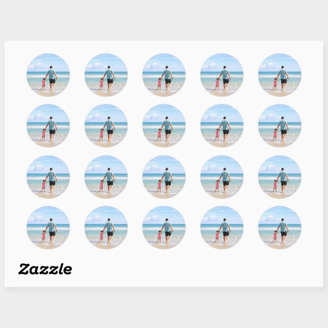 Sticker Rond Ajouter votre propre photo et/ou texte (Feuille)