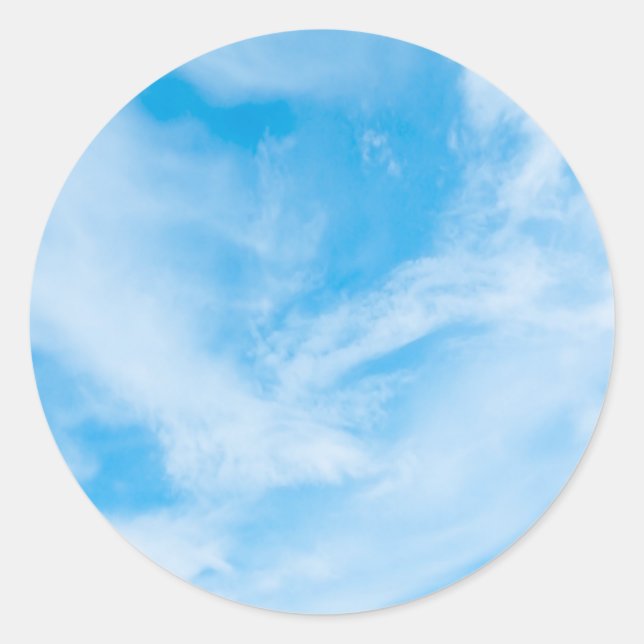 Sticker Rond Ajouter votre texte Clouds Modèle bleu ciel vierge (Devant)