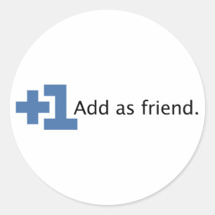 Sticker Rond Ajoutez comme ami - plus un
